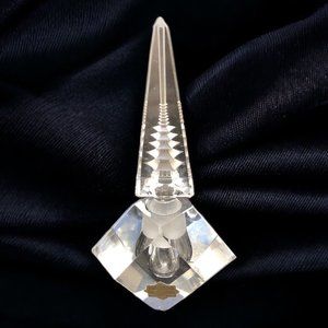 Hand Cut Crystal Perfume Bottle Pagoda Stopper Vintage Made In Japan